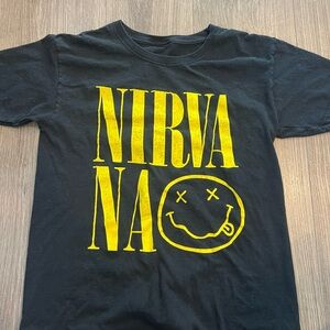 NIRVANA Kids Tee in Black and Yellow